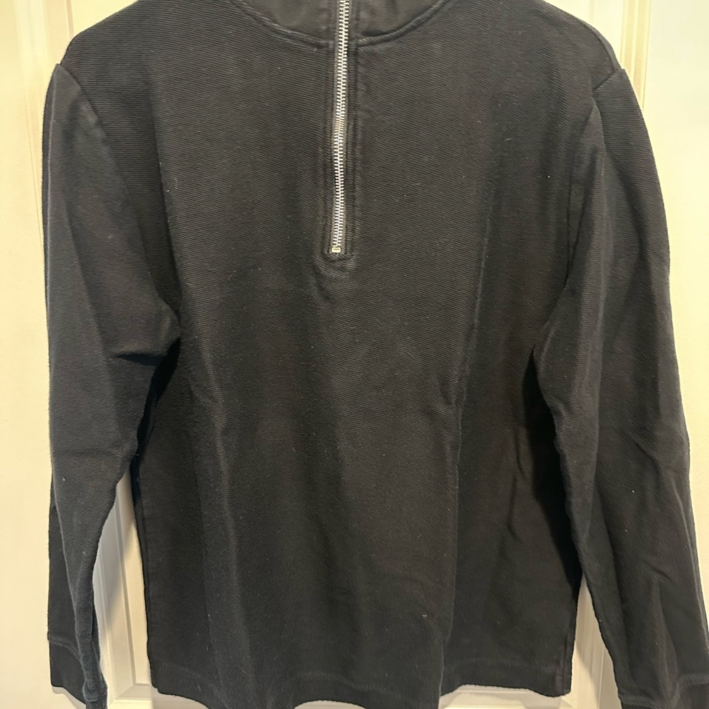 Top Man Men's Black Half-Zip Small